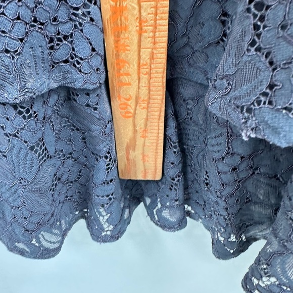 LOFT Lace Flutter sleeve blue tiered woman midi coquette feminine dress 12 - Picture 12 of 14